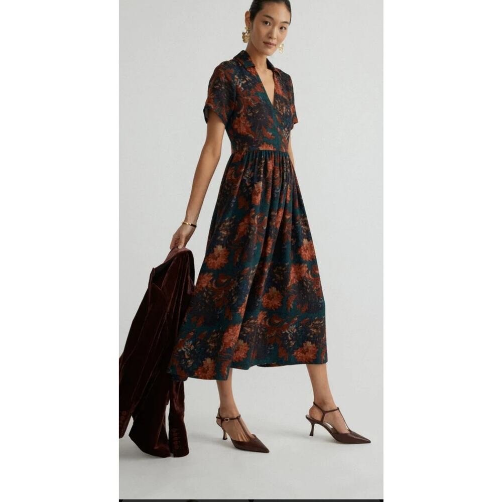 Tuckernuck Persimmon Floral Jacquard Adelaide Dress NWT